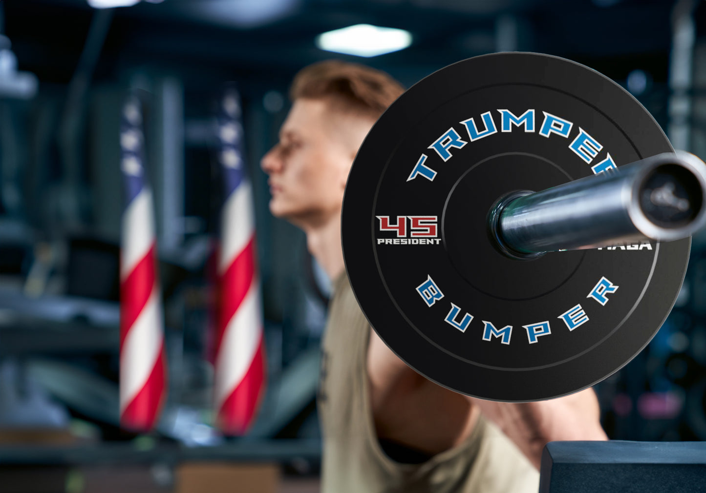 Trumper Bumper 45 Pound Weight Plate Rubber Bumpers MAGA (PREORDER)