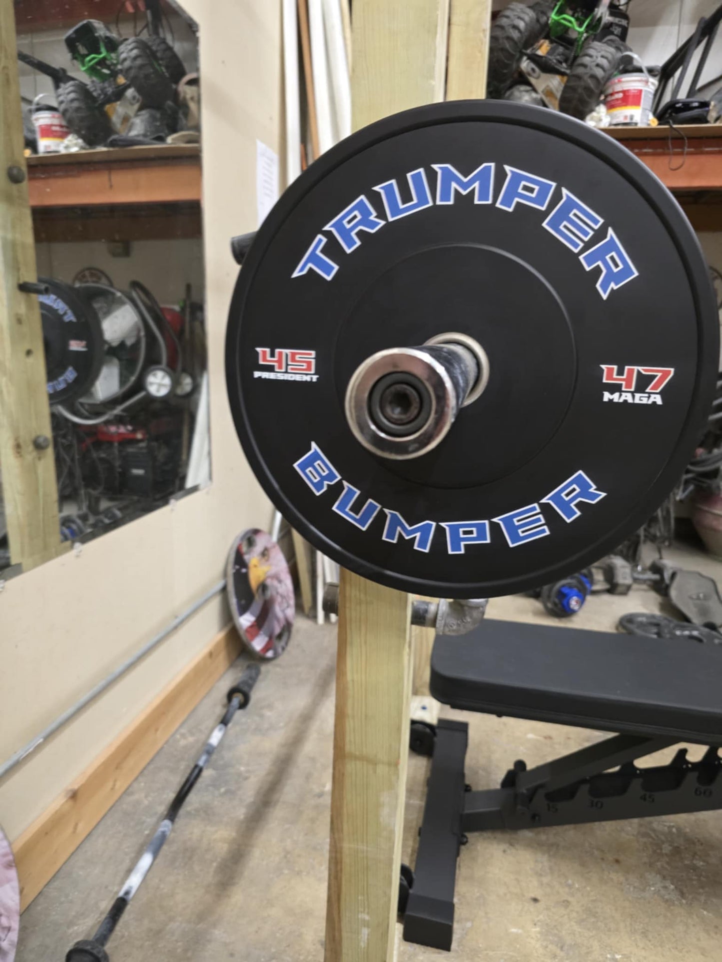 Trumper Bumper 45 Pound Weight Plate Rubber Bumpers MAGA (IN STOCK)